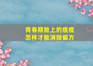 青春期脸上的痘痘怎样才能消除偏方