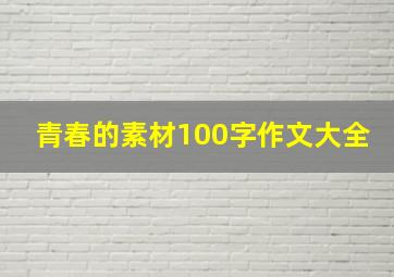 青春的素材100字作文大全