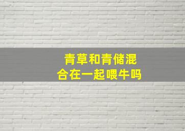 青草和青储混合在一起喂牛吗