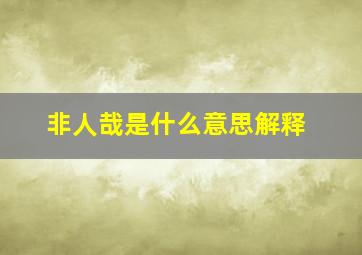 非人哉是什么意思解释