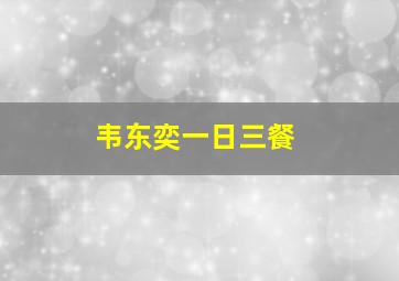 韦东奕一日三餐