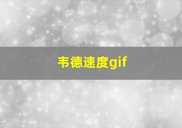 韦德速度gif