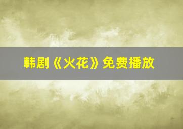 韩剧《火花》免费播放