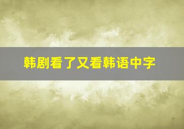 韩剧看了又看韩语中字