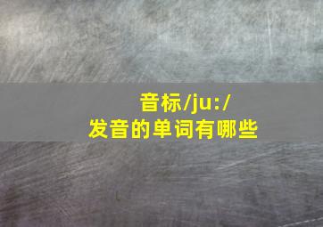 音标/ju:/发音的单词有哪些