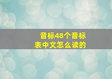 音标48个音标表中文怎么读的