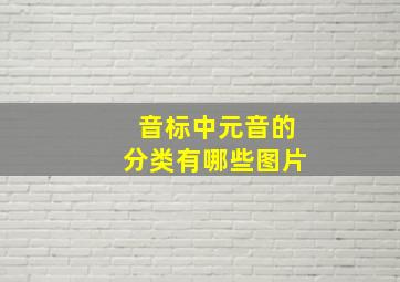 音标中元音的分类有哪些图片