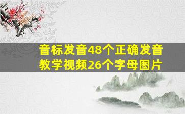 音标发音48个正确发音教学视频26个字母图片