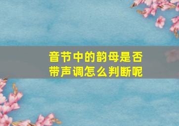 音节中的韵母是否带声调怎么判断呢