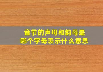 音节的声母和韵母是哪个字母表示什么意思