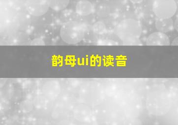 韵母ui的读音