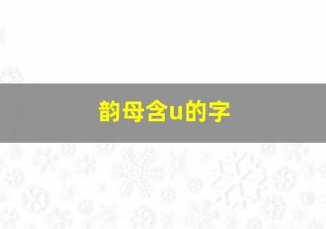 韵母含u的字