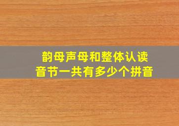 韵母声母和整体认读音节一共有多少个拼音