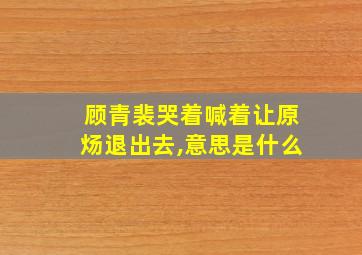 顾青裴哭着喊着让原炀退出去,意思是什么