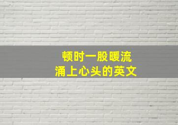 顿时一股暖流涌上心头的英文