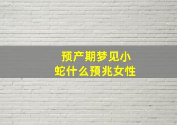 预产期梦见小蛇什么预兆女性