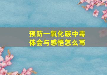 预防一氧化碳中毒体会与感悟怎么写