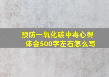 预防一氧化碳中毒心得体会500字左右怎么写