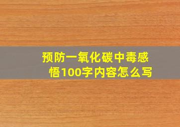 预防一氧化碳中毒感悟100字内容怎么写