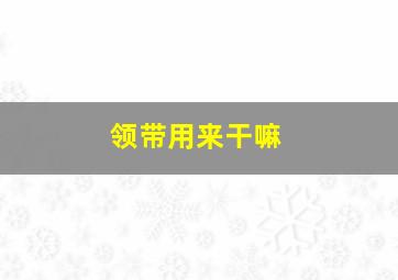 领带用来干嘛