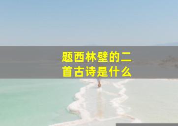 题西林壁的二首古诗是什么