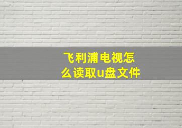 飞利浦电视怎么读取u盘文件