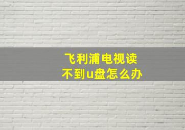 飞利浦电视读不到u盘怎么办