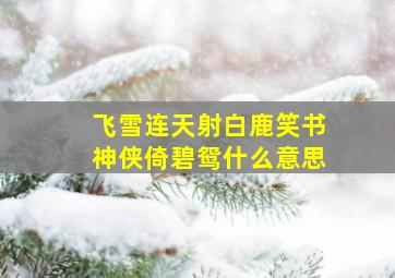 飞雪连天射白鹿笑书神侠倚碧鸳什么意思