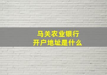 马关农业银行开户地址是什么