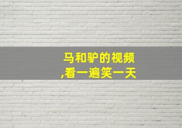 马和驴的视频,看一遍笑一天