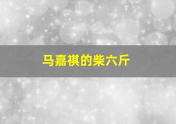 马嘉祺的柴六斤