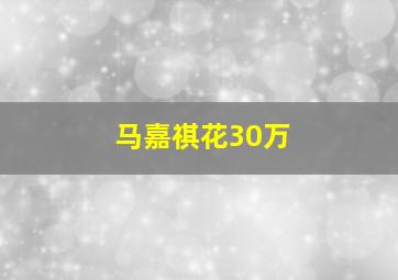 马嘉祺花30万