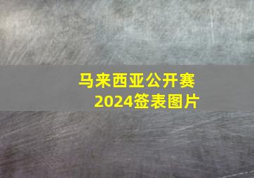 马来西亚公开赛2024签表图片