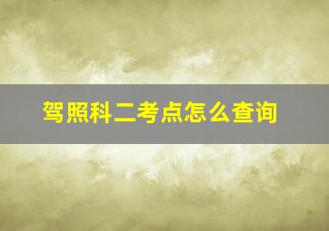 驾照科二考点怎么查询