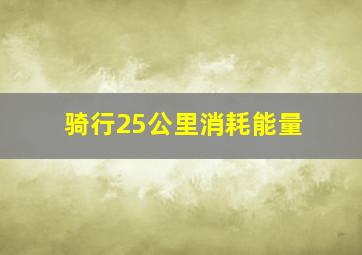 骑行25公里消耗能量