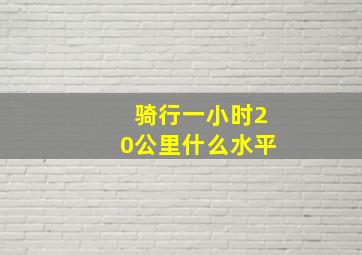 骑行一小时20公里什么水平