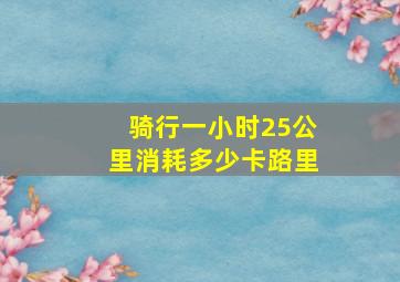 骑行一小时25公里消耗多少卡路里