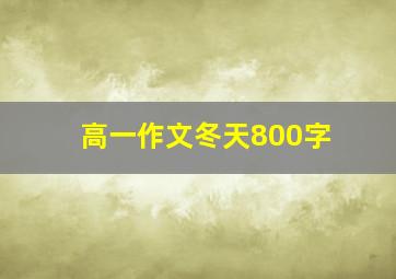 高一作文冬天800字