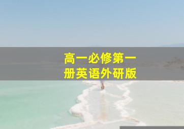 高一必修第一册英语外研版