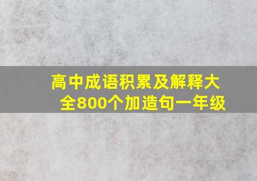 高中成语积累及解释大全800个加造句一年级