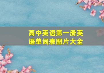 高中英语第一册英语单词表图片大全