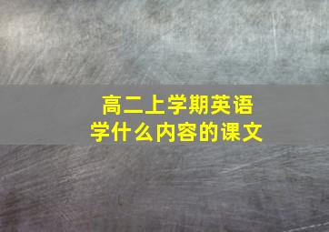 高二上学期英语学什么内容的课文