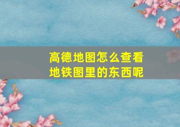 高德地图怎么查看地铁图里的东西呢