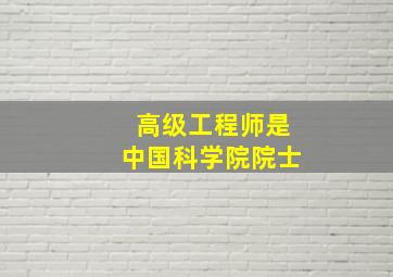 高级工程师是中国科学院院士