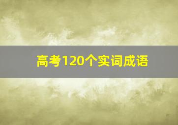 高考120个实词成语