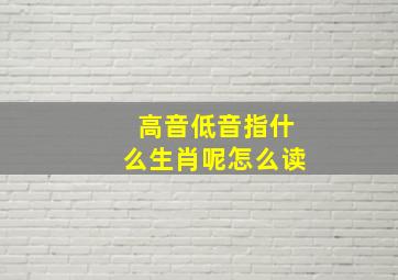 高音低音指什么生肖呢怎么读