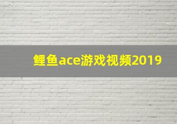 鲤鱼ace游戏视频2019