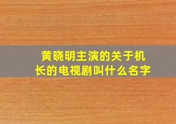 黄晓明主演的关于机长的电视剧叫什么名字