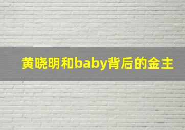 黄晓明和baby背后的金主