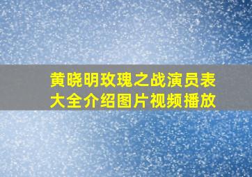 黄晓明玫瑰之战演员表大全介绍图片视频播放